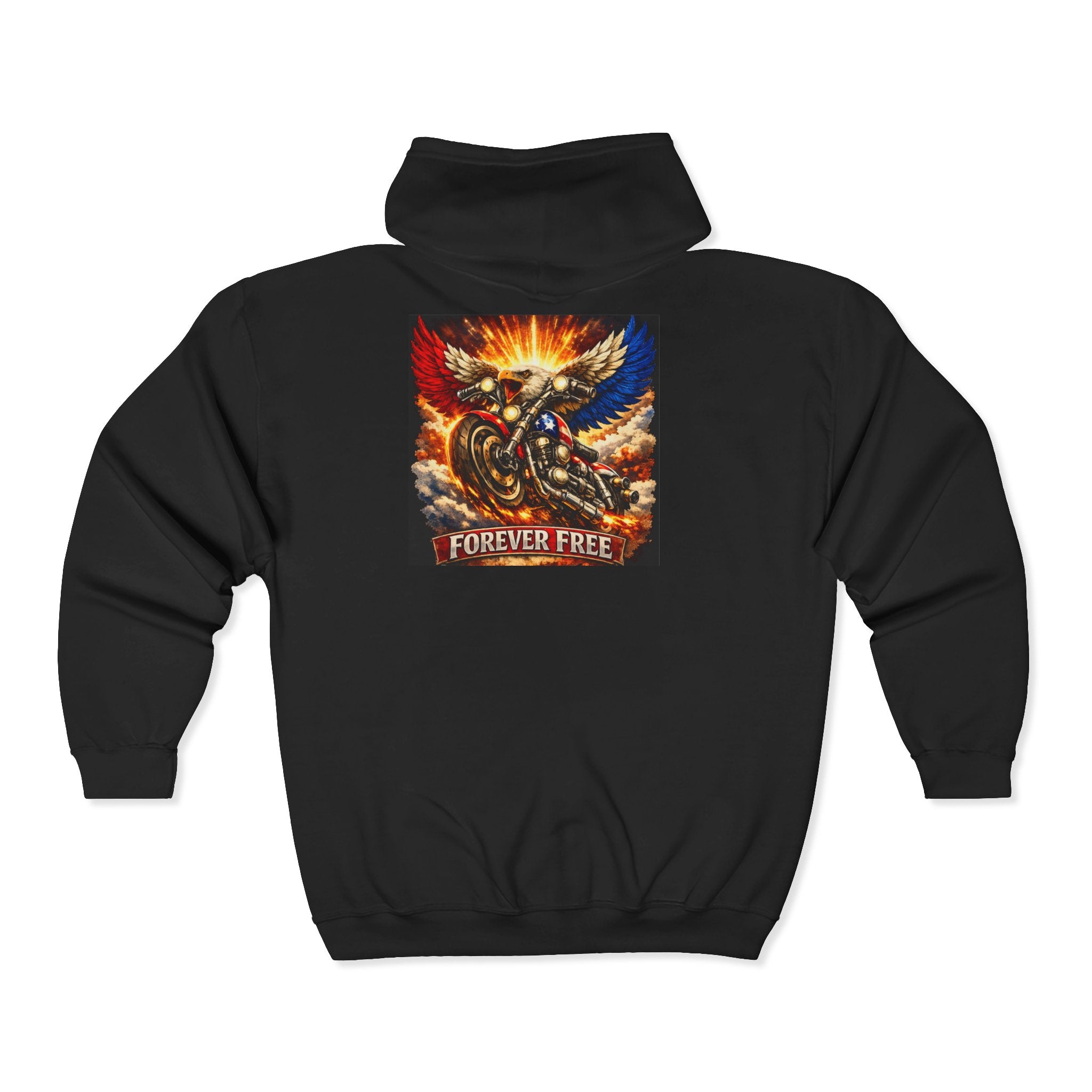 Forever Free Eagle Zip Hoodie - detail zipper and chest logo