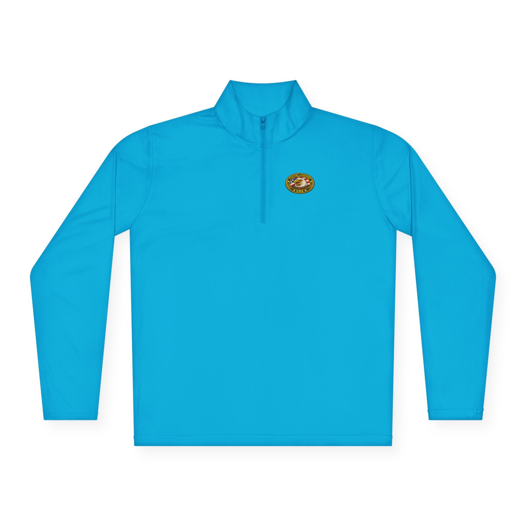 CULUSA Eagle Patch Quarter-Zip - back Forever Free graphic full view