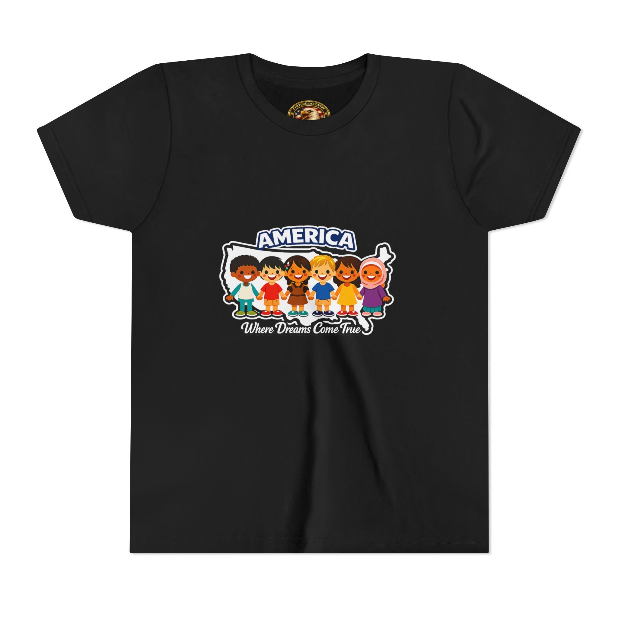 Diverse American Kids T-Shirt - front America dreams inspirational graphic