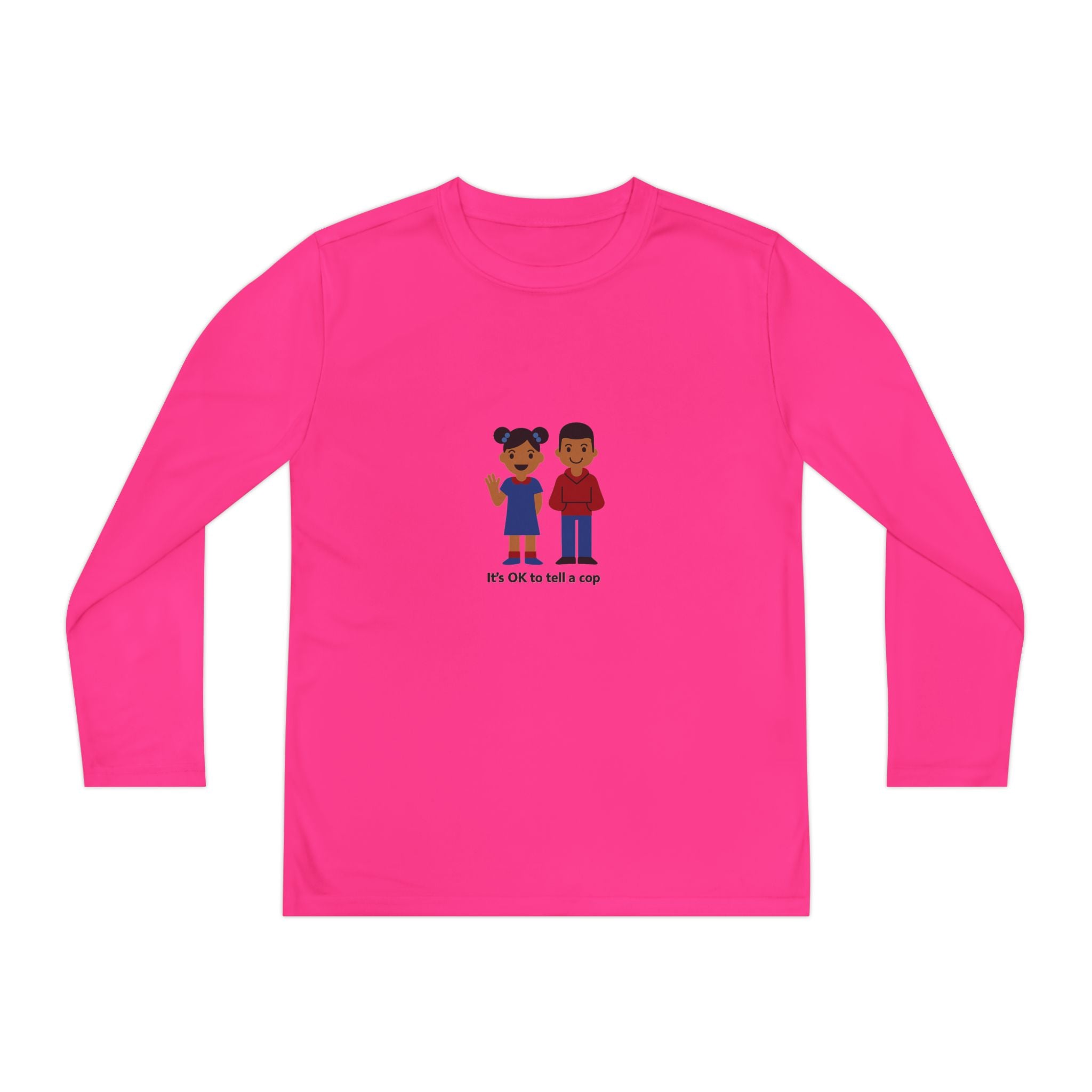 OK To Tell A Cop Youth Long Sleeve - navy colorway front view
