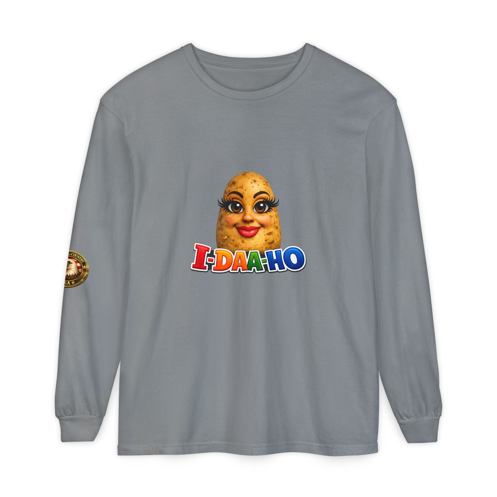 I-DAA-HO Potato Long Sleeve - red colorway front view