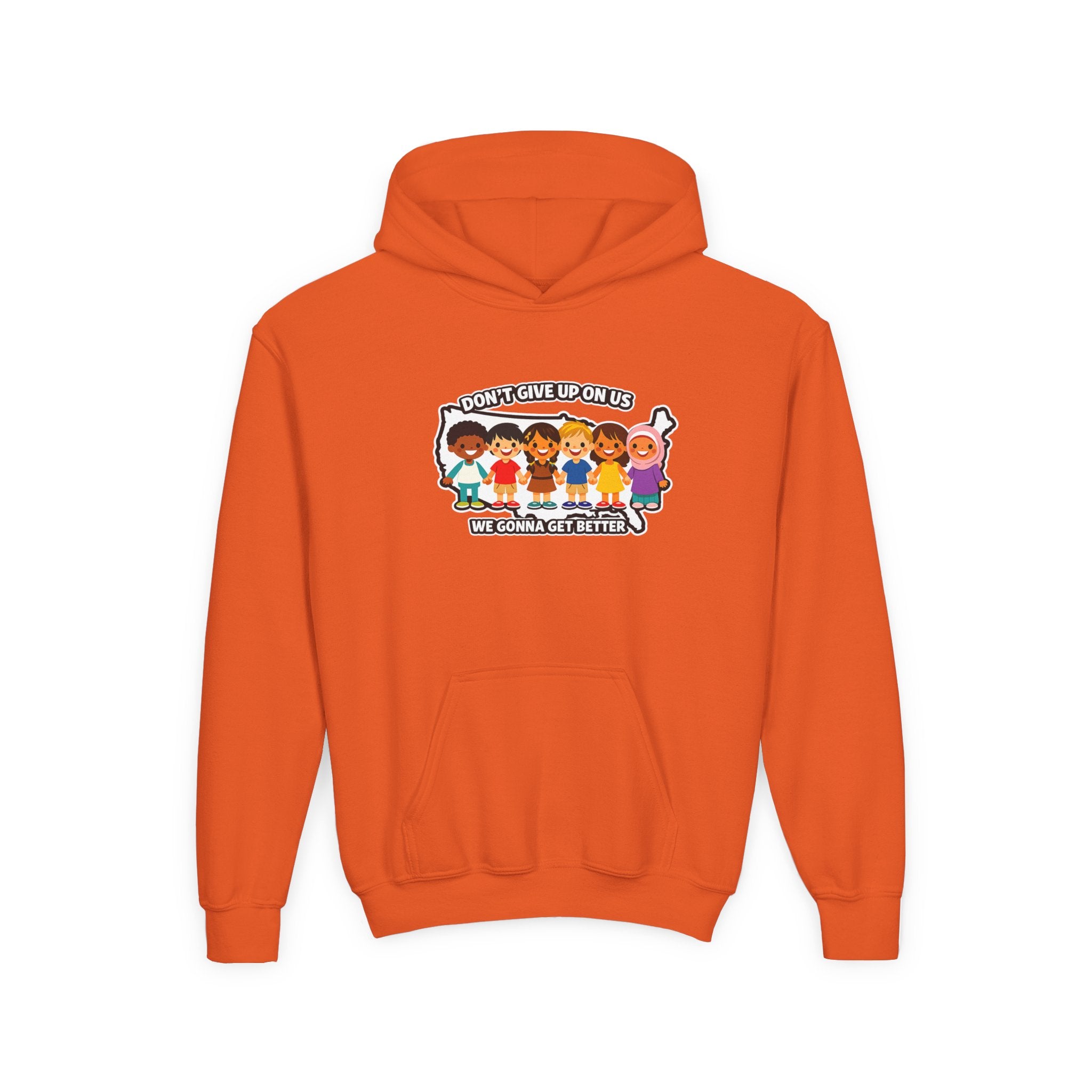 Diverse American Kids Youth Hoodie - black colorway front view