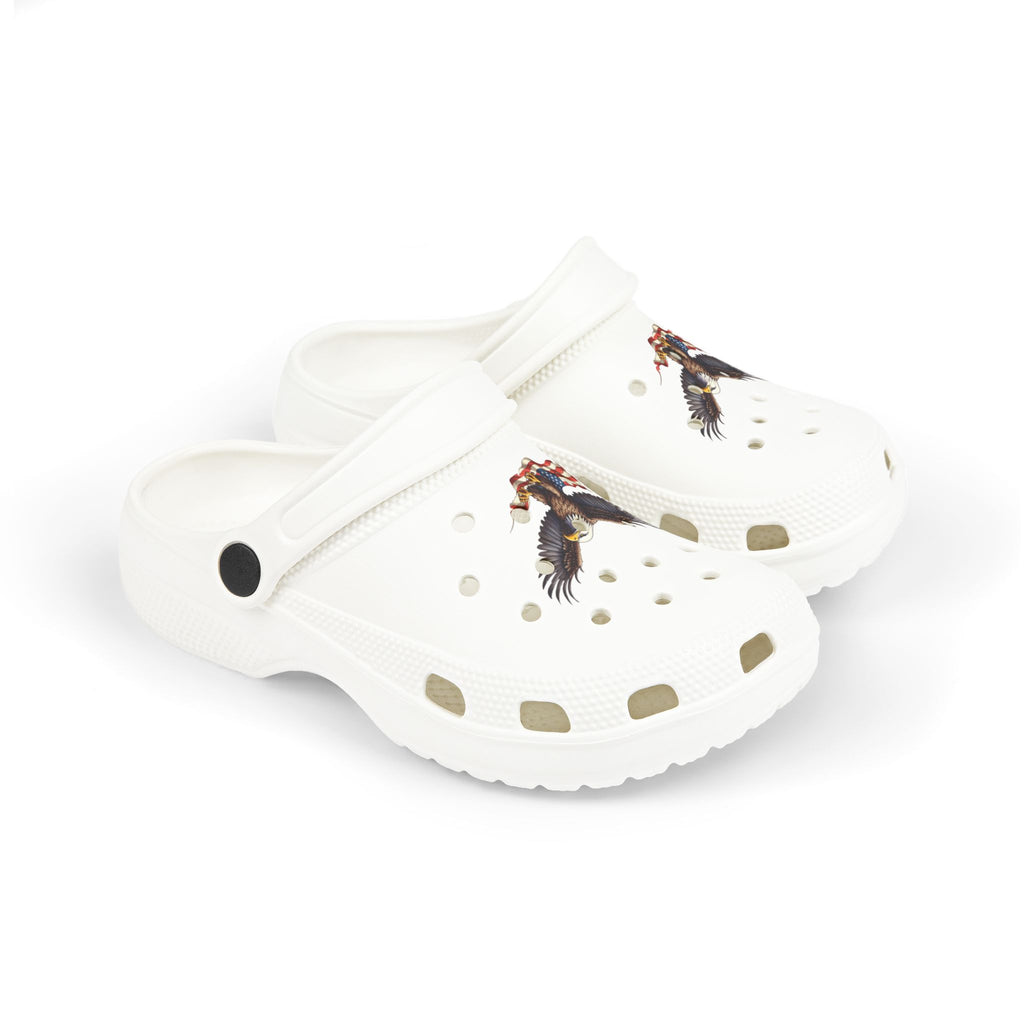 CULUSA Eagle with Flag | Kids Clogs | Patriotic EVA Foam Slip-Ons