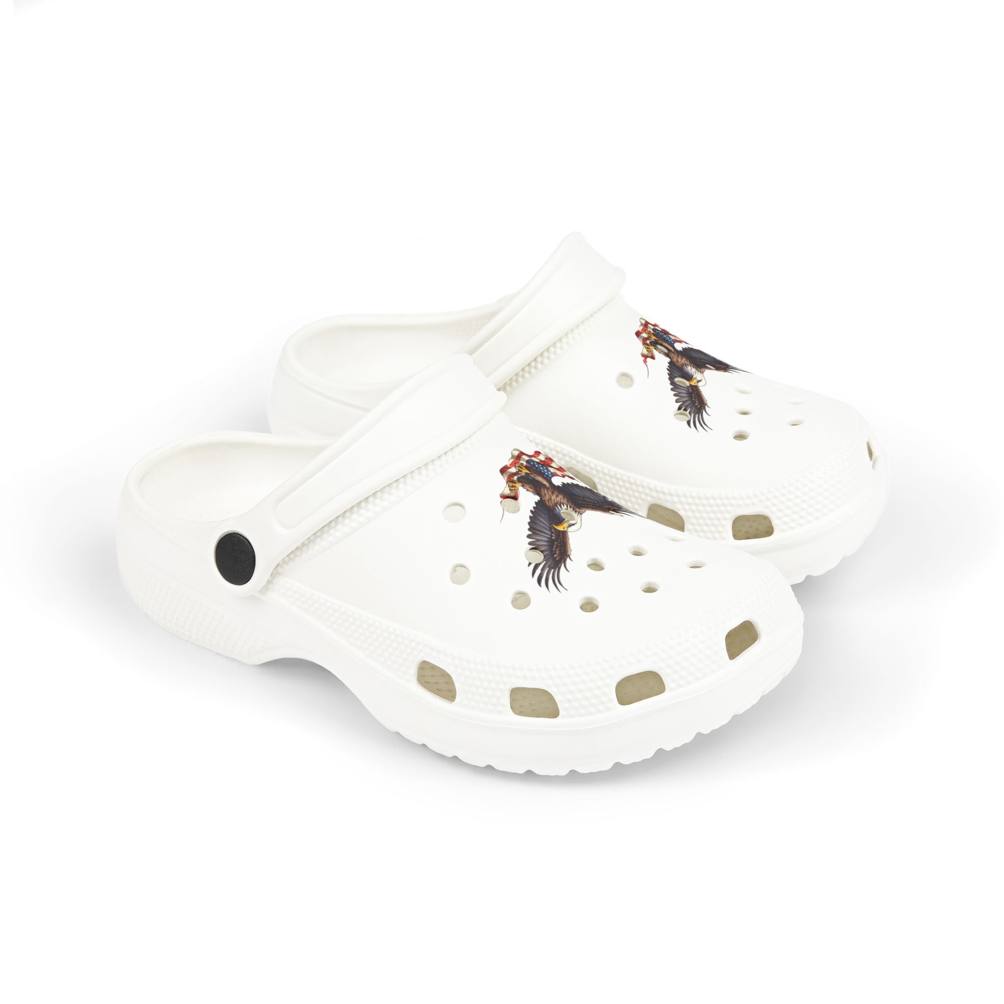 CULUSA Eagle with Flag | Kids Clogs | Patriotic EVA Foam Slip-Ons