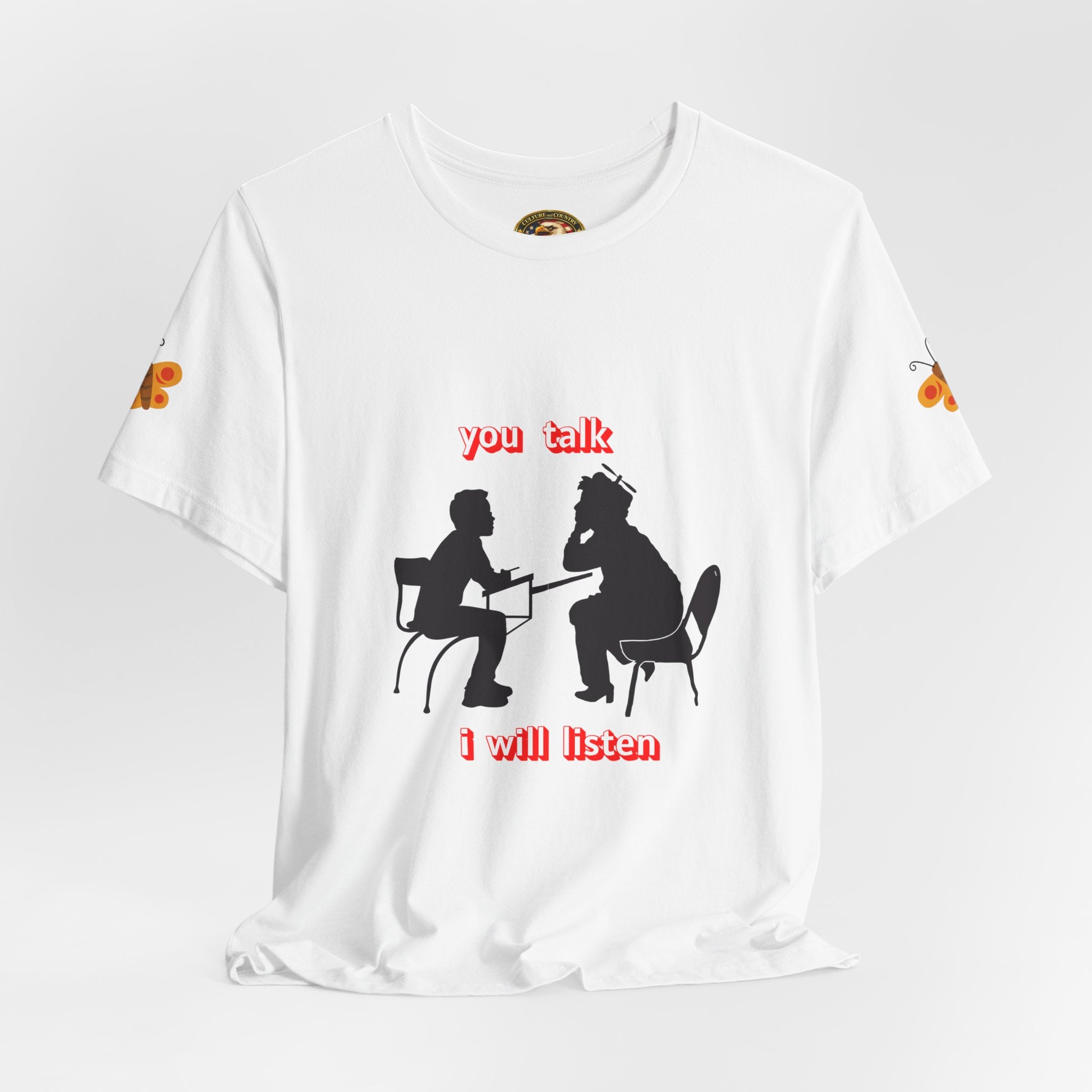 Teacher Student Conversation T-Shirt | You Talk I Will Listen Inspires Dialog 
