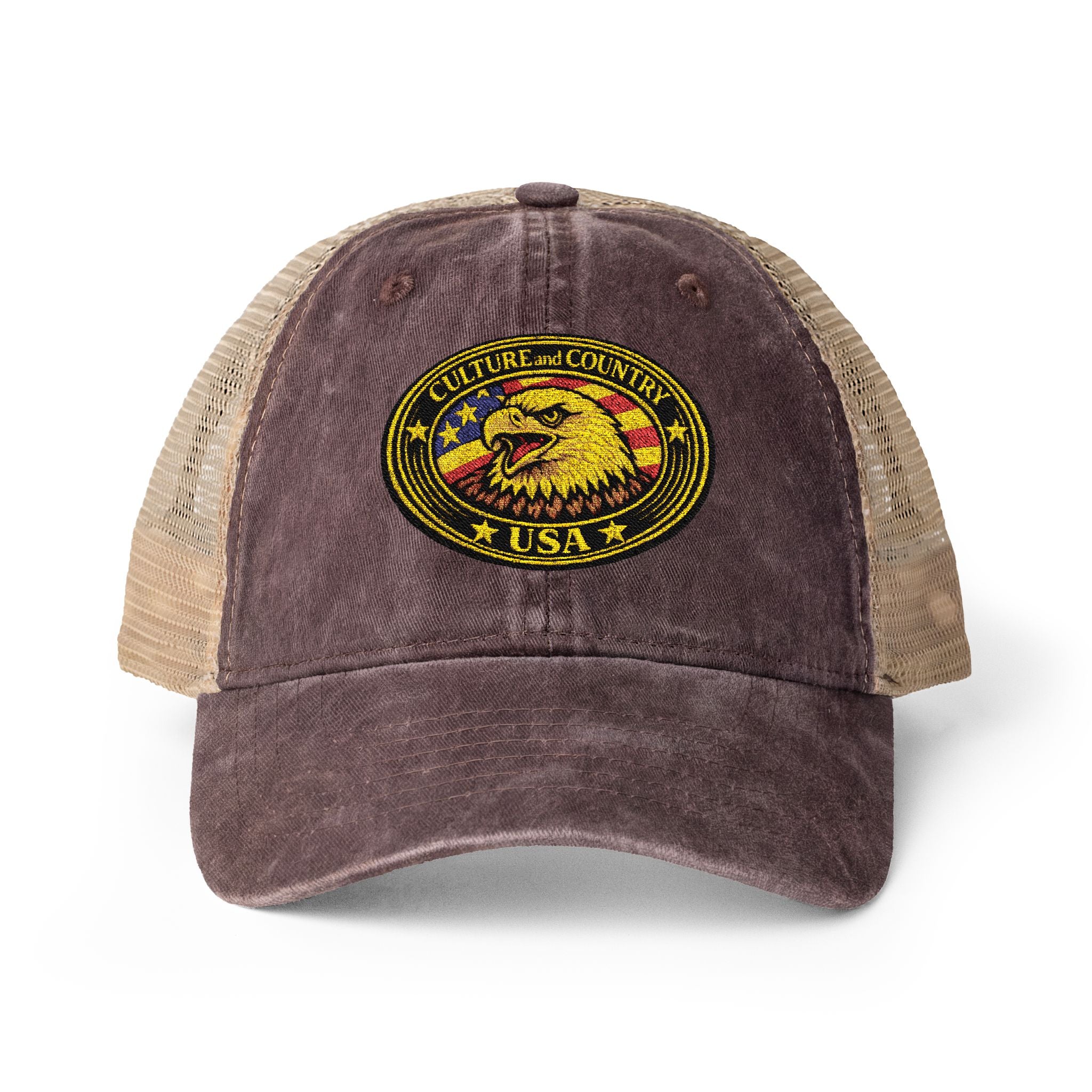 CULUSA Women's Mesh-Back Cap - side profile ponytail opening detail