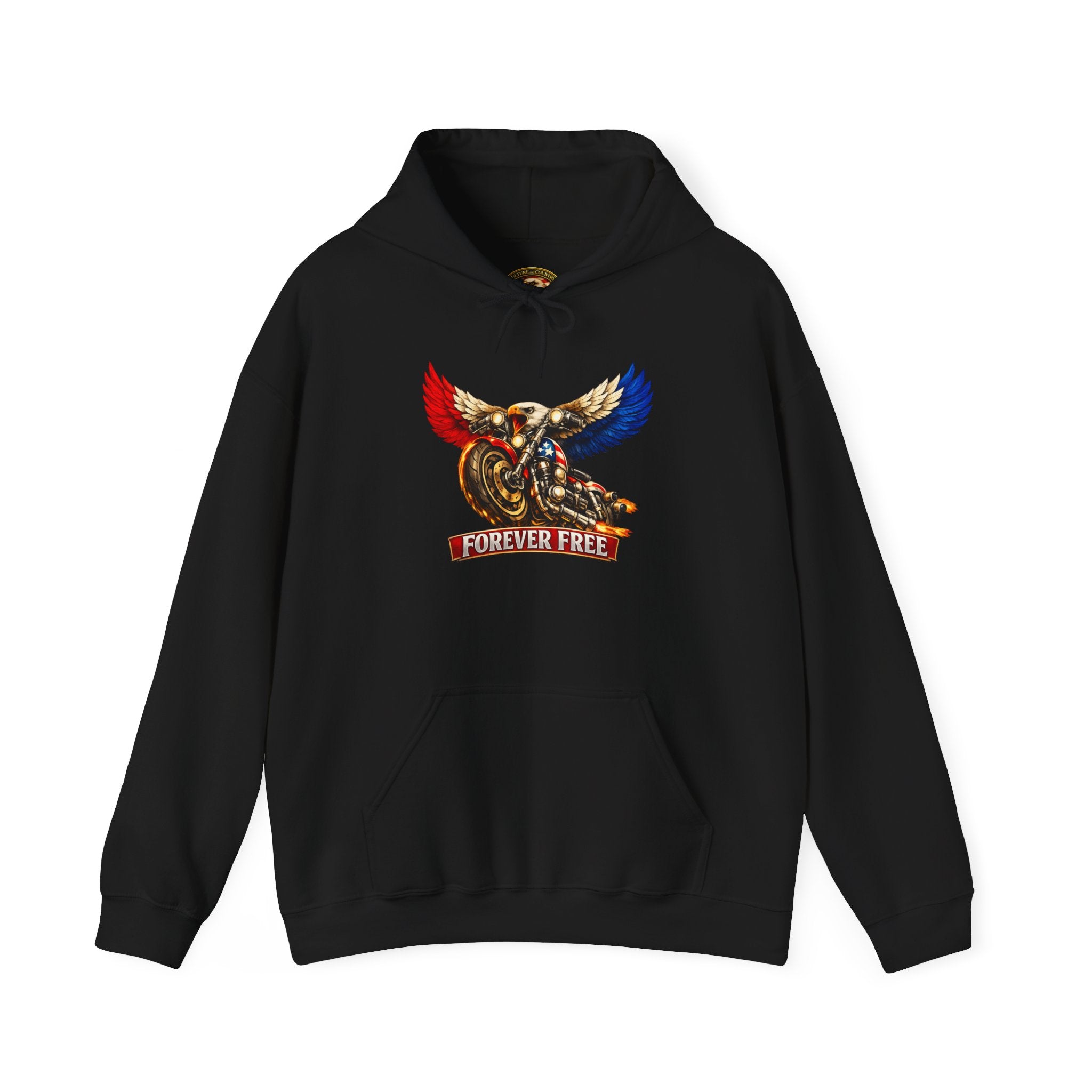 Forever Free Eagle Hoodie - front patriotic USA graphic view