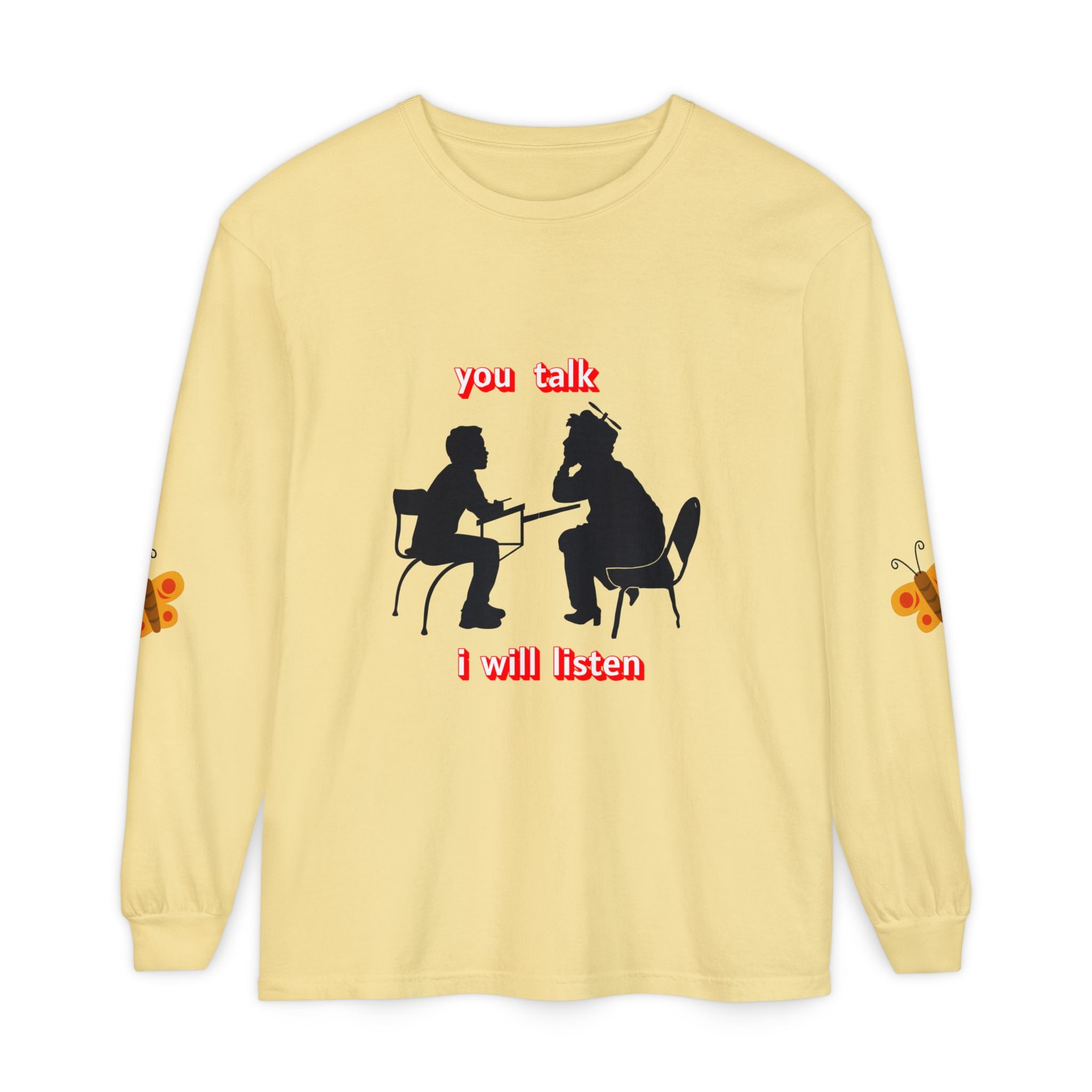 Teacher Student Conversation Long Sleeve - navy colorway front view