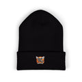 Eagle on Motorcycle Knit Hat - black colorway front view