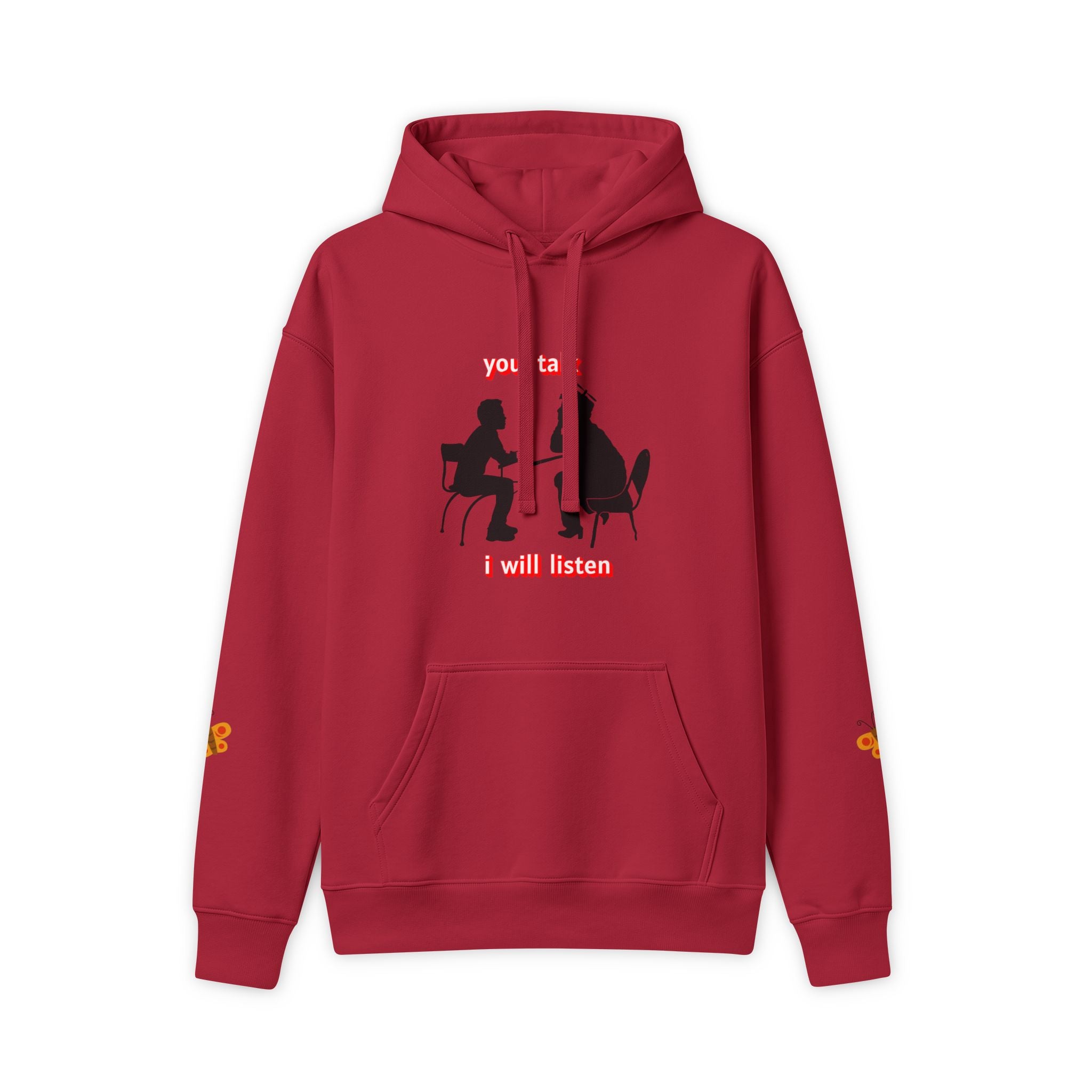 Teacher Student Conversation Youth Hoodie - white colorway front view