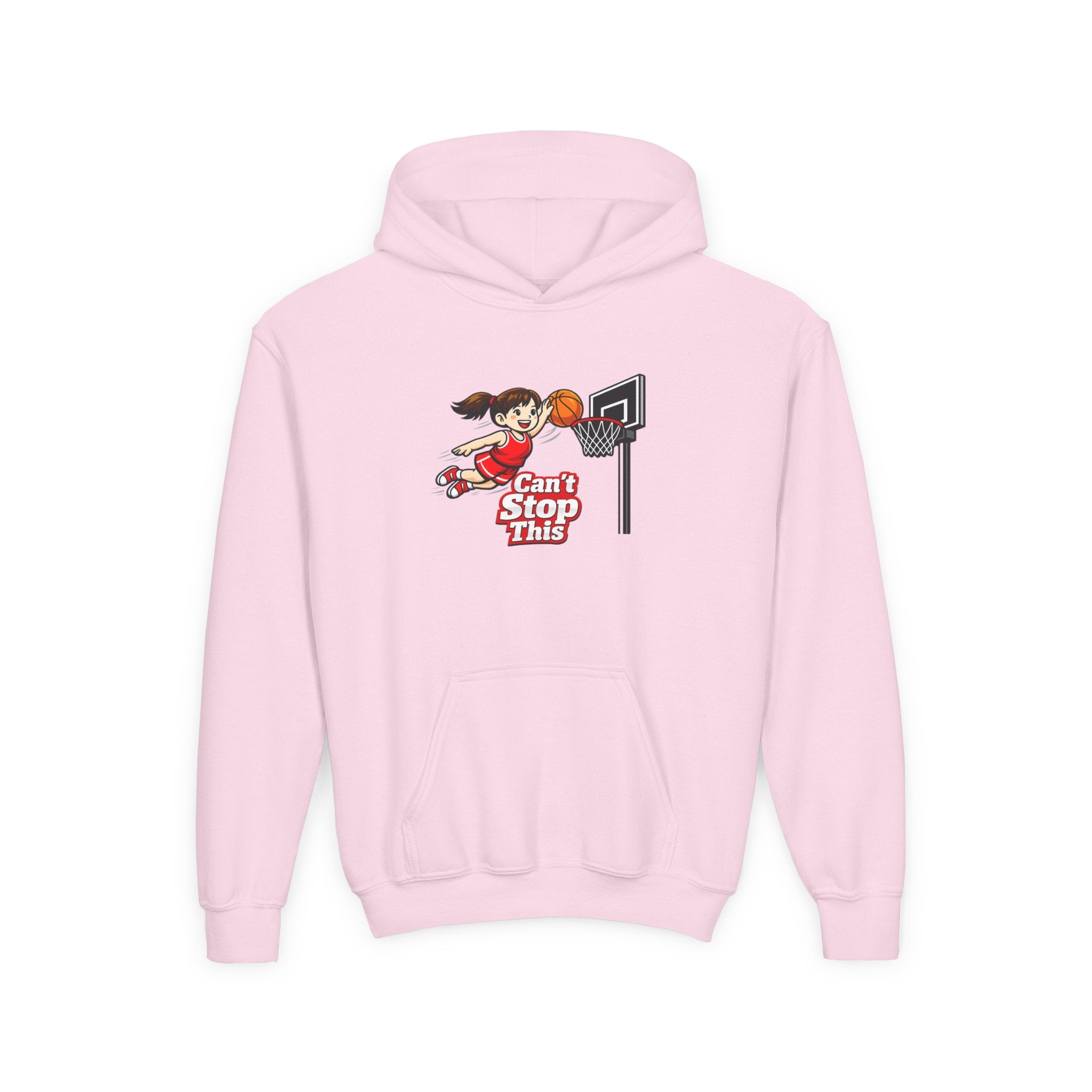 Can't Stop This Girl Youth Hoodie - navy colorway front view