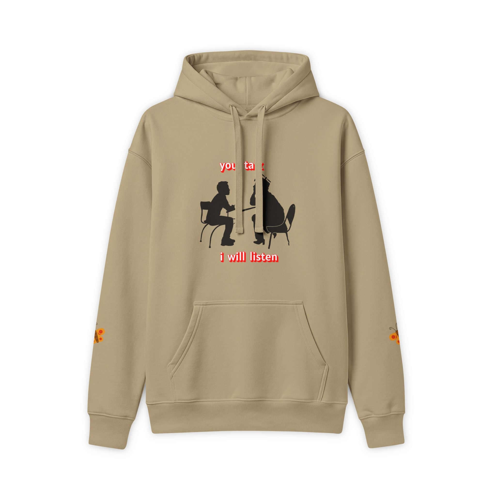 Teacher Student Conversation Youth Hoodie - front you talk I will listen graphic