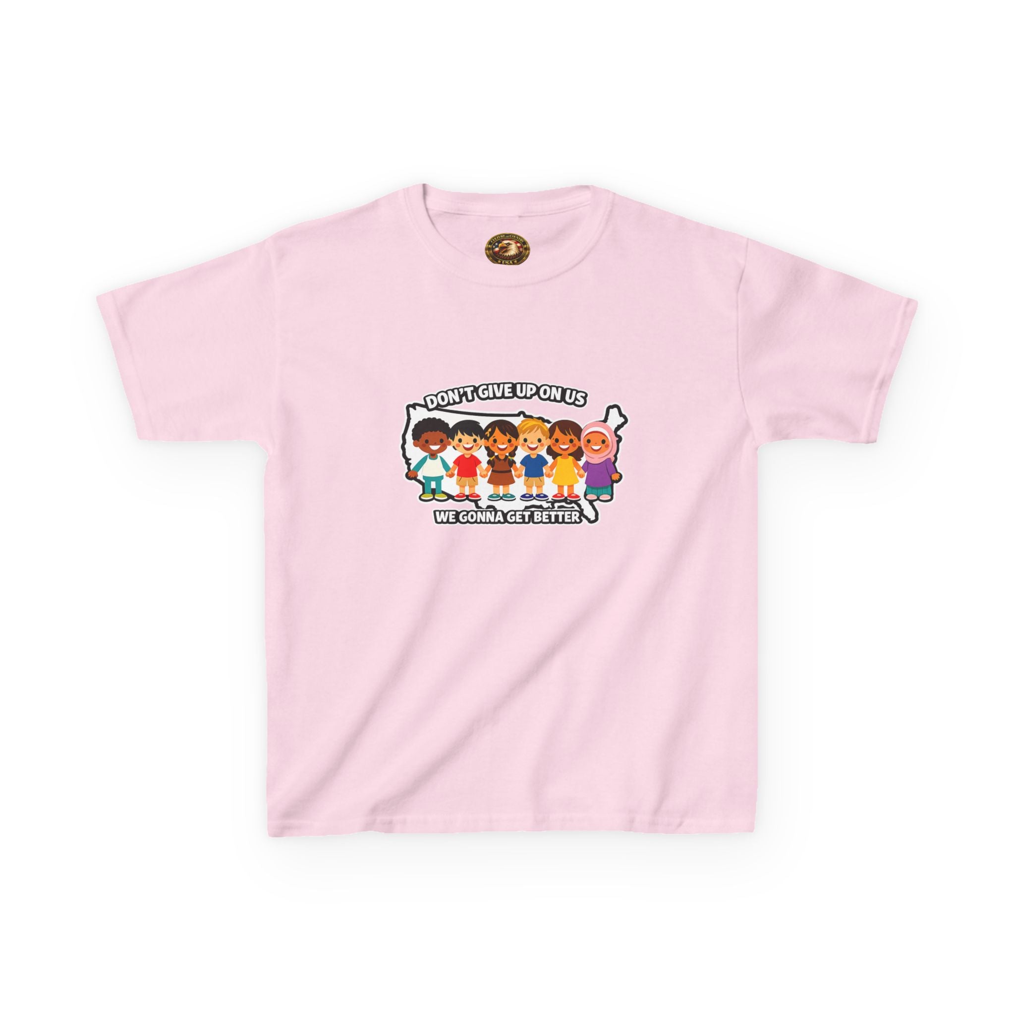 Diverse American Kids Youth T-Shirt - navy colorway front view