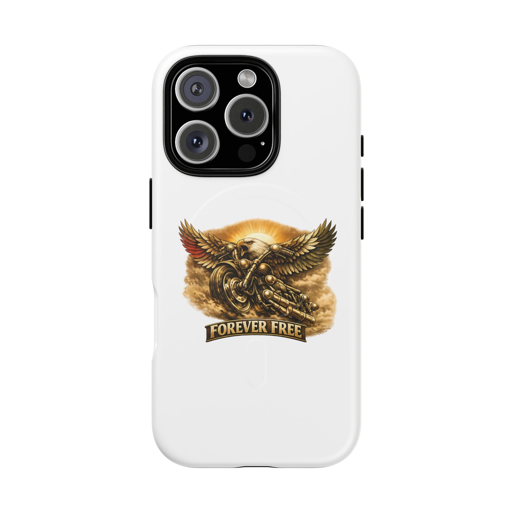 Forever Free Eagle Phone Case - front eagle on motorcycle graphic