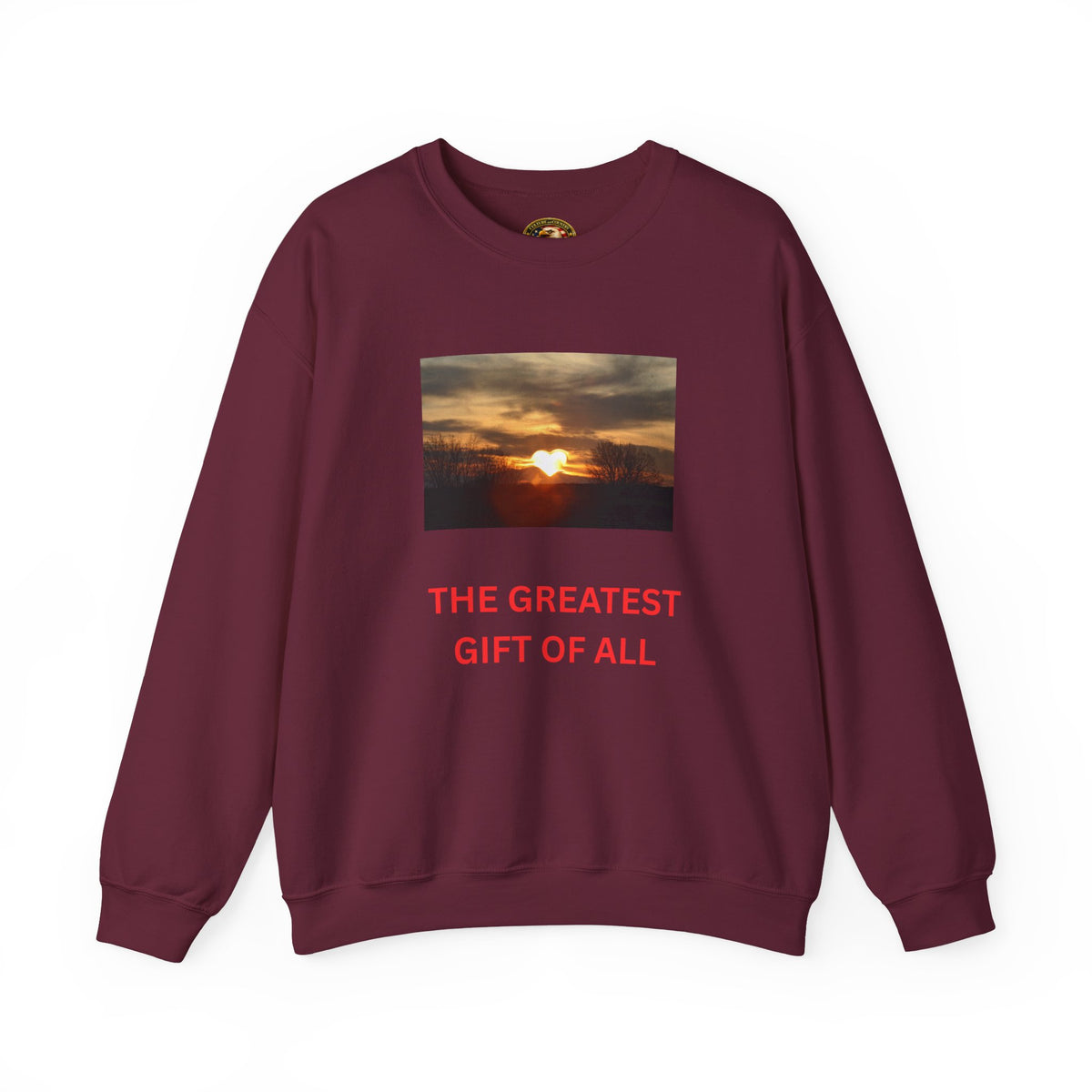 Sunset Heart Long Sleeve Crewneck | The Greatest Gift of All