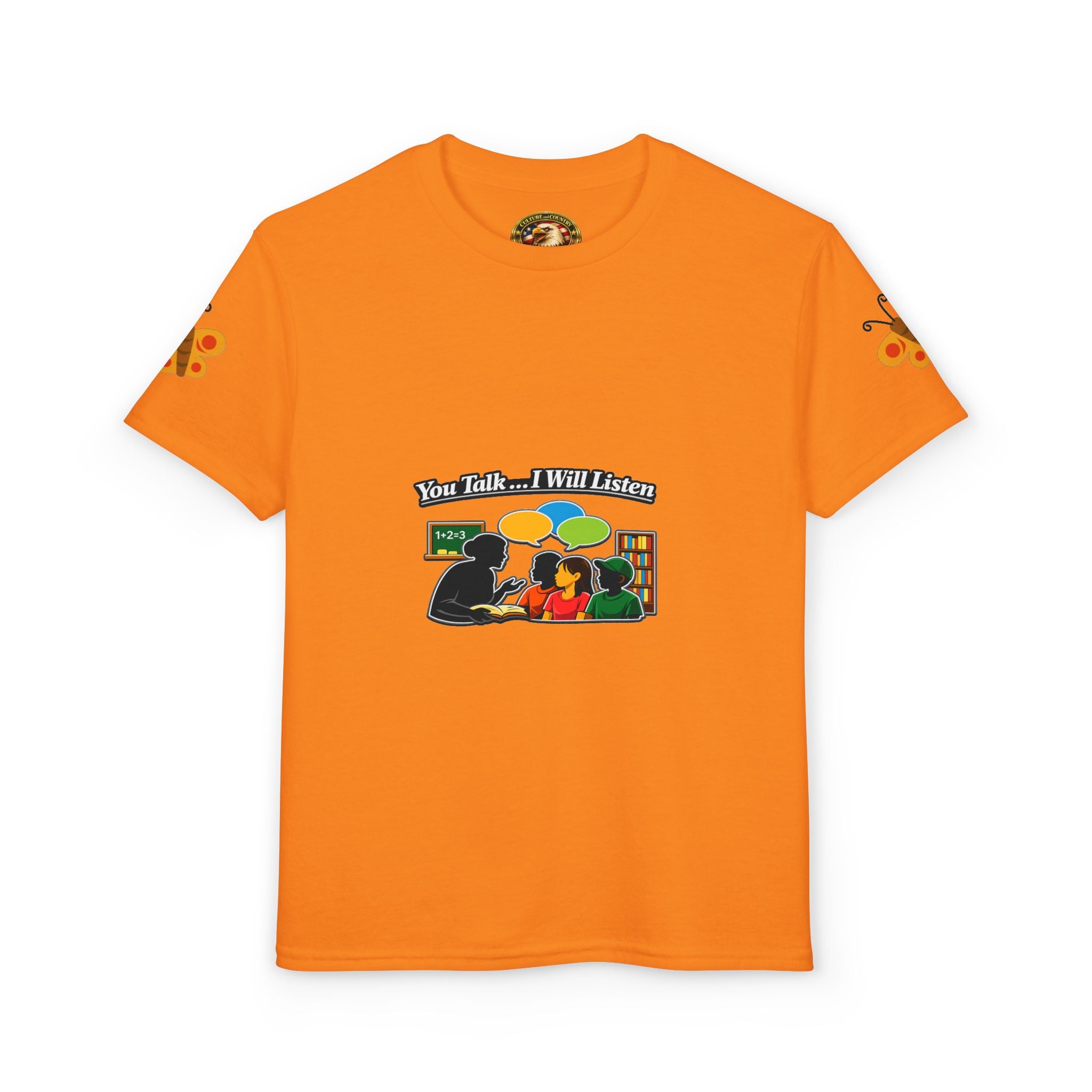 Teacher Student Conversation Youth T-Shirt - colorful speech bubble design detail