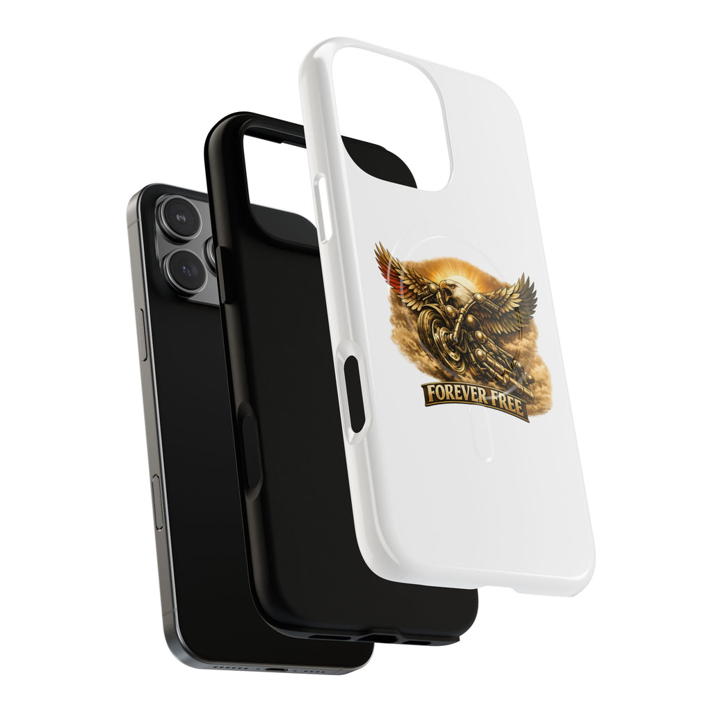 Forever Free Eagle Phone Case - patriotic biker lifestyle flat lay