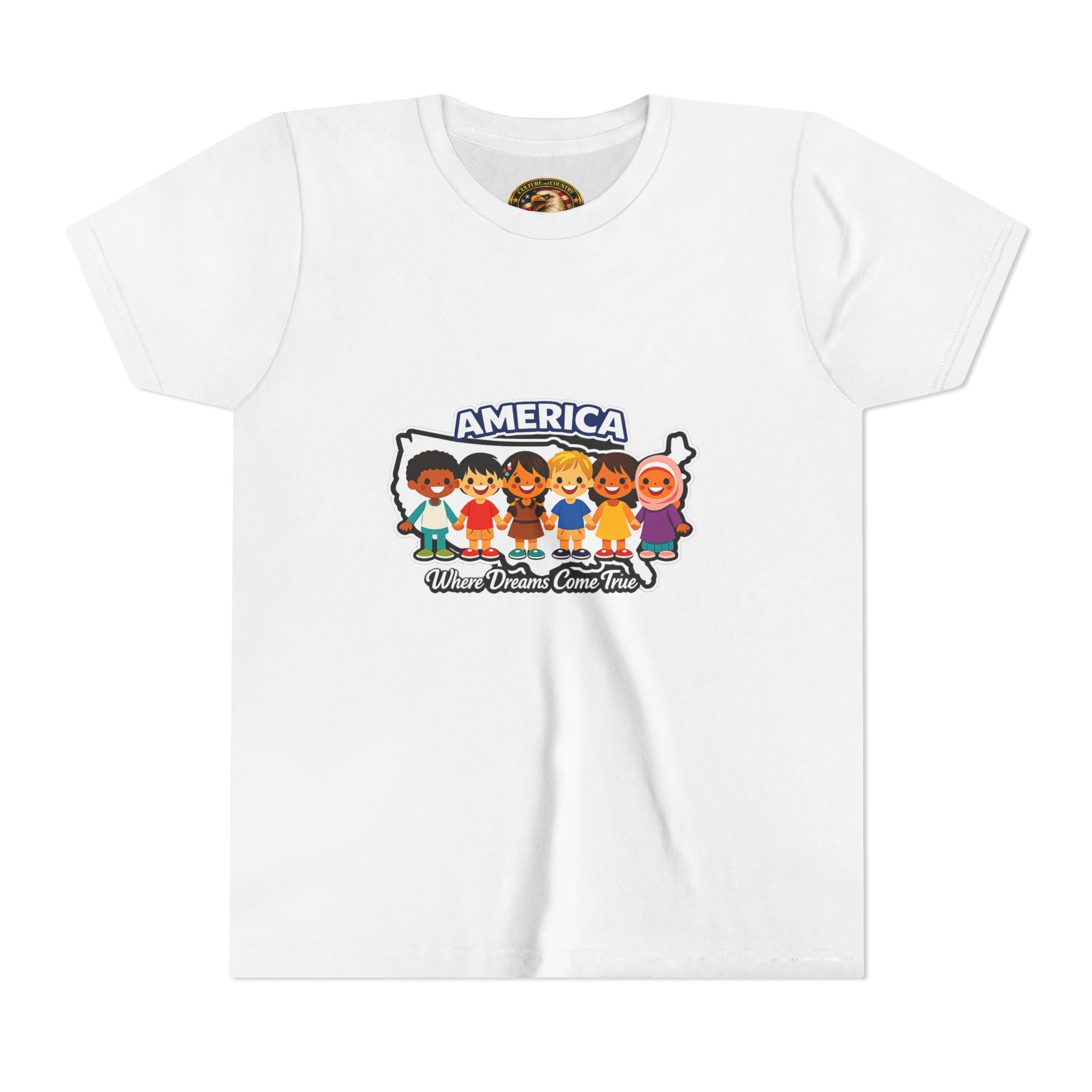 Diverse American Kids Inspirational T-Shirt | America Where Dreams Come True 
