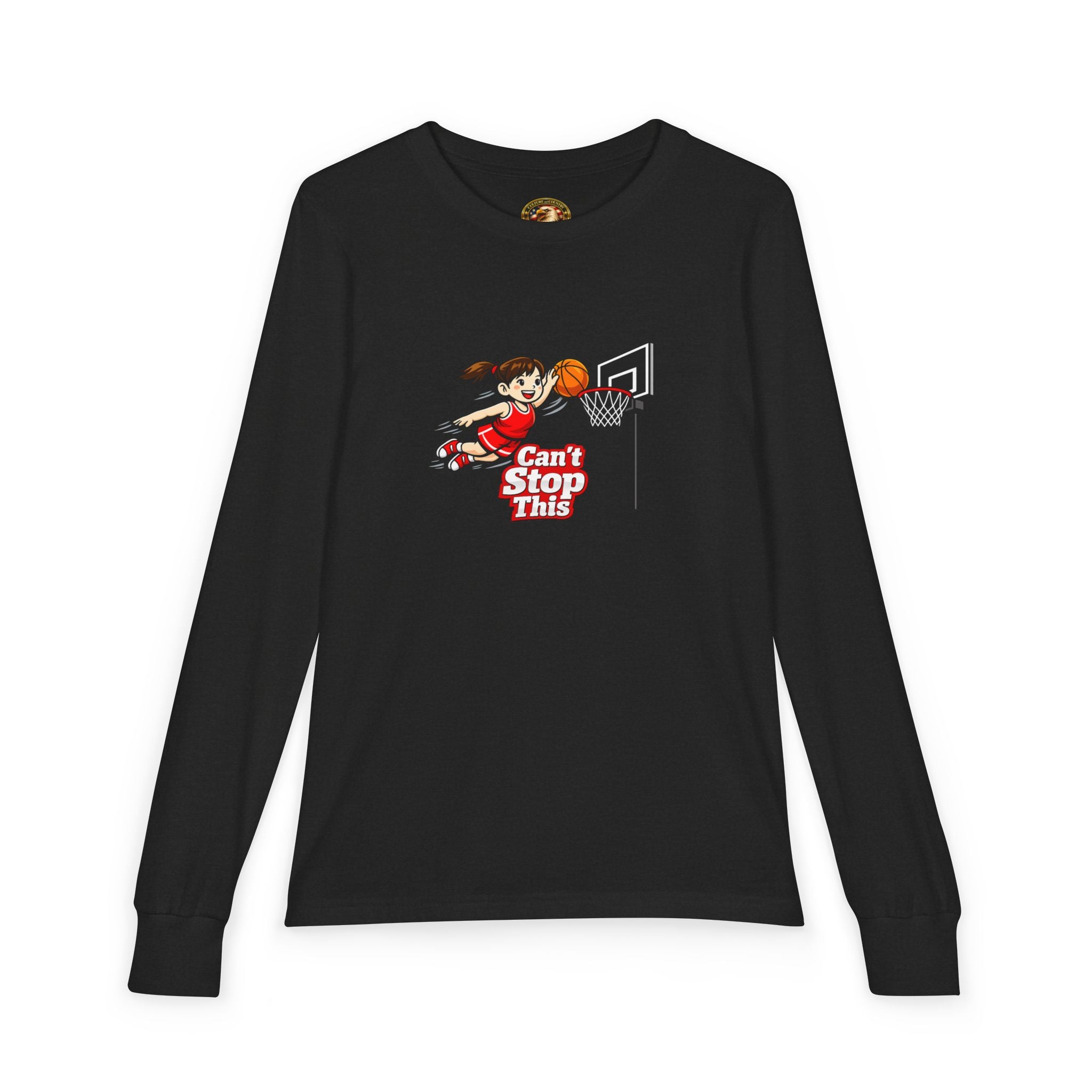Can't Stop This Girl Long Sleeve - white colorway front view