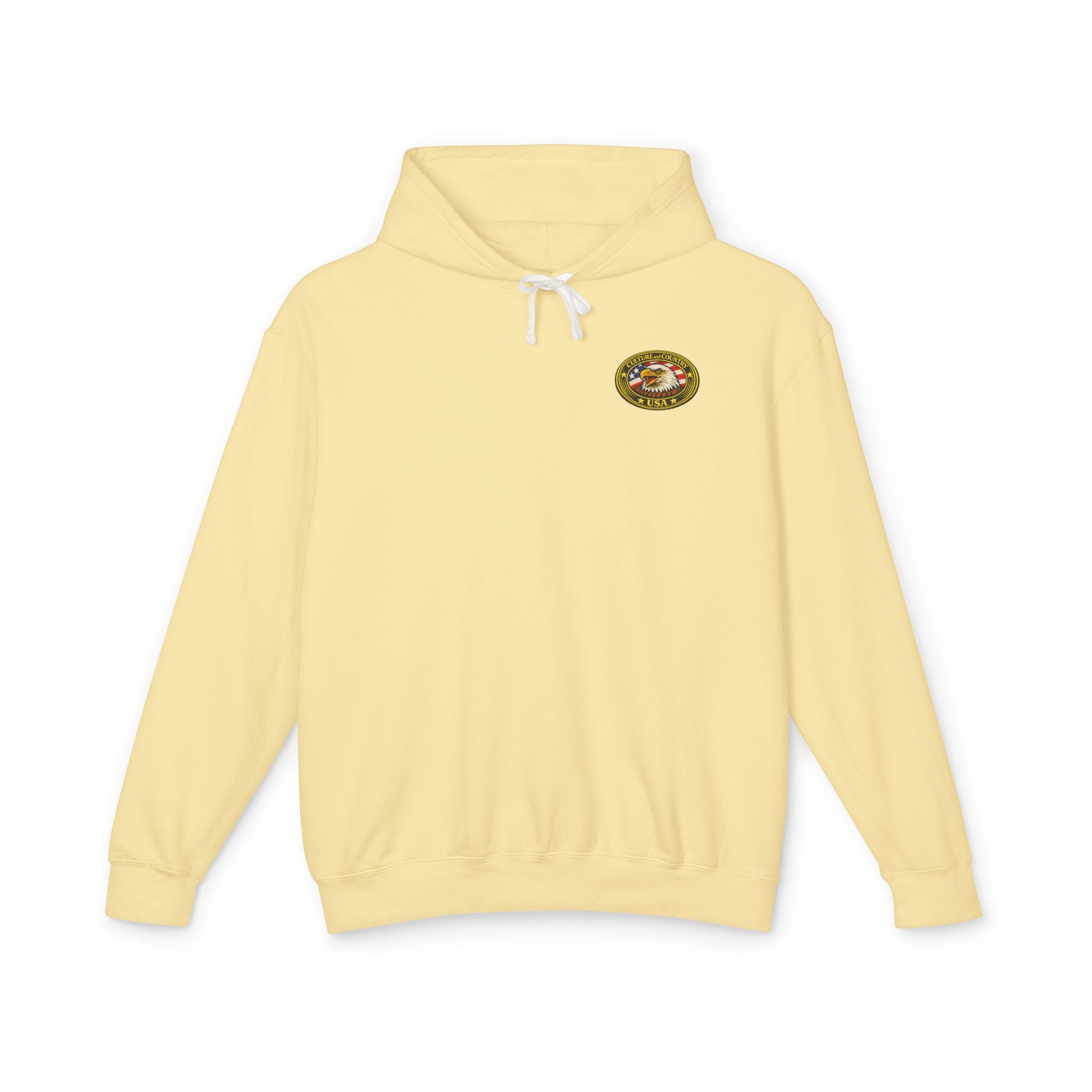 CULUSA Eagle Hoodie - front CULUSA logo chest detail view