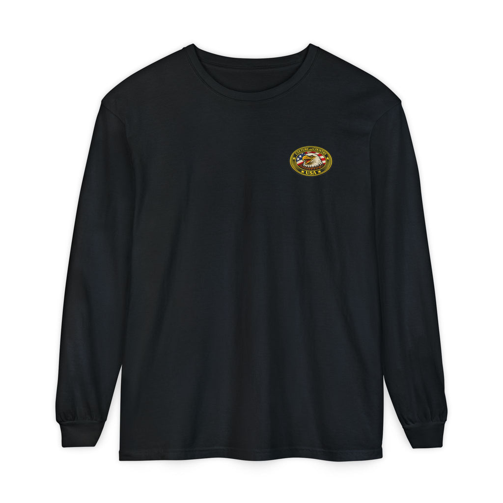 CULUSA Eagle Long Sleeve - back patriotic eagle with USA flag graphic