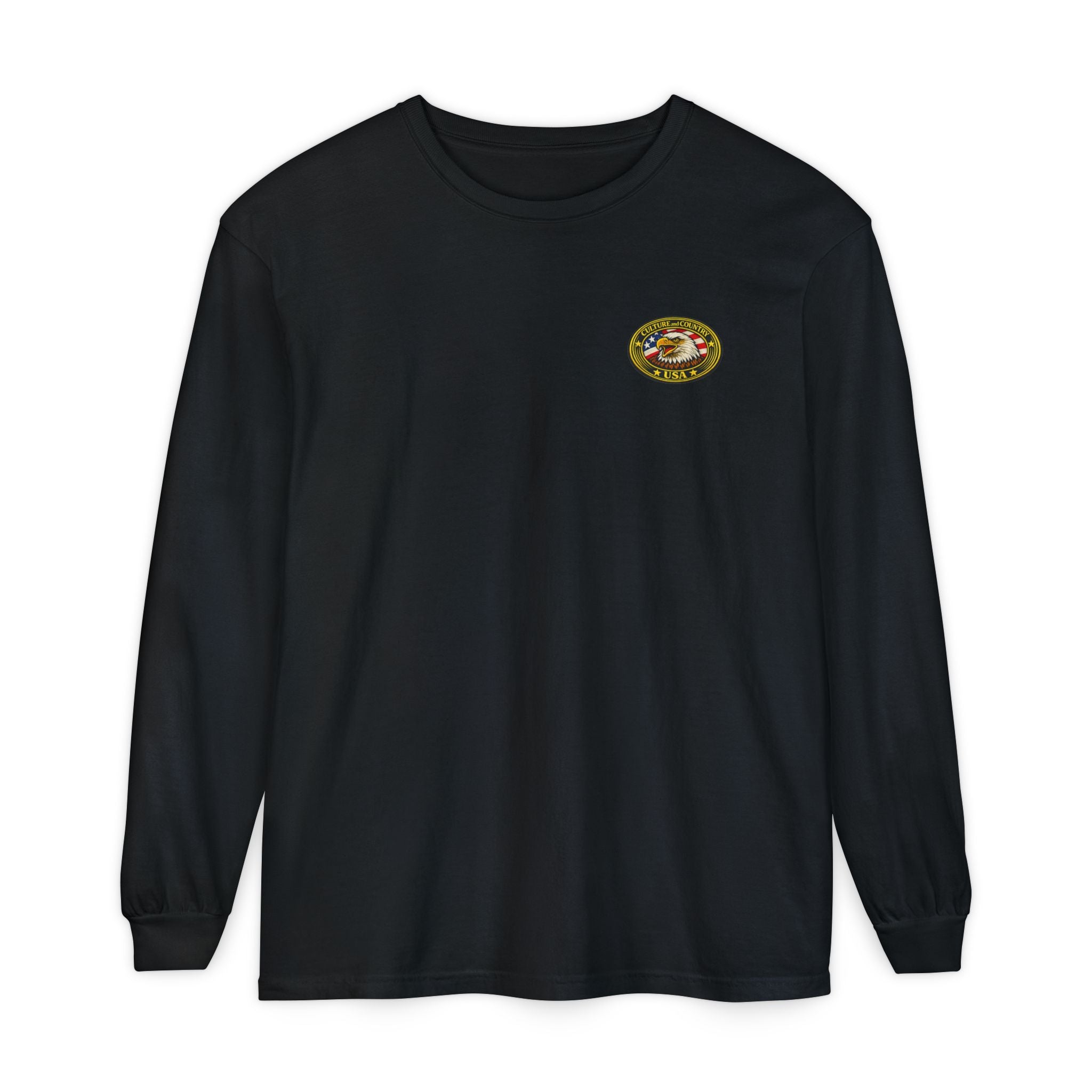 CULUSA Eagle Long Sleeve - back patriotic eagle with USA flag graphic
