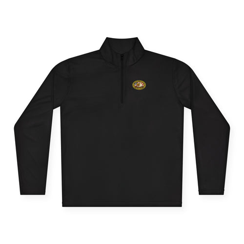 CULUSA Eagle Patch Quarter-Zip - front eagle patch chest detail view