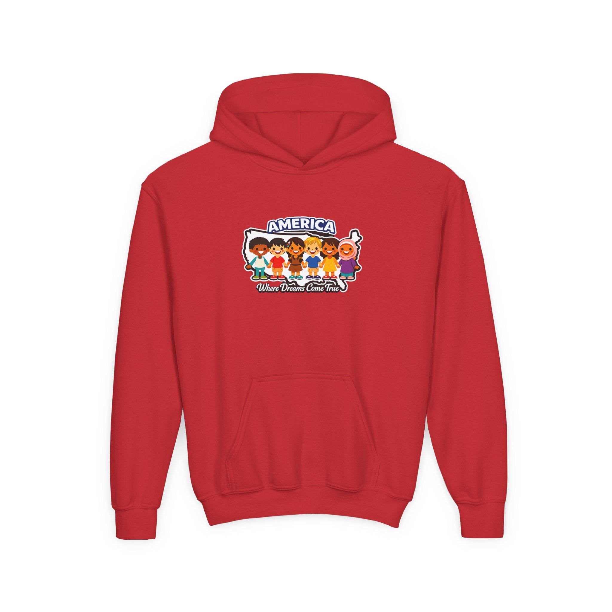 Diverse American Kids Youth Hoodie - navy colorway front view