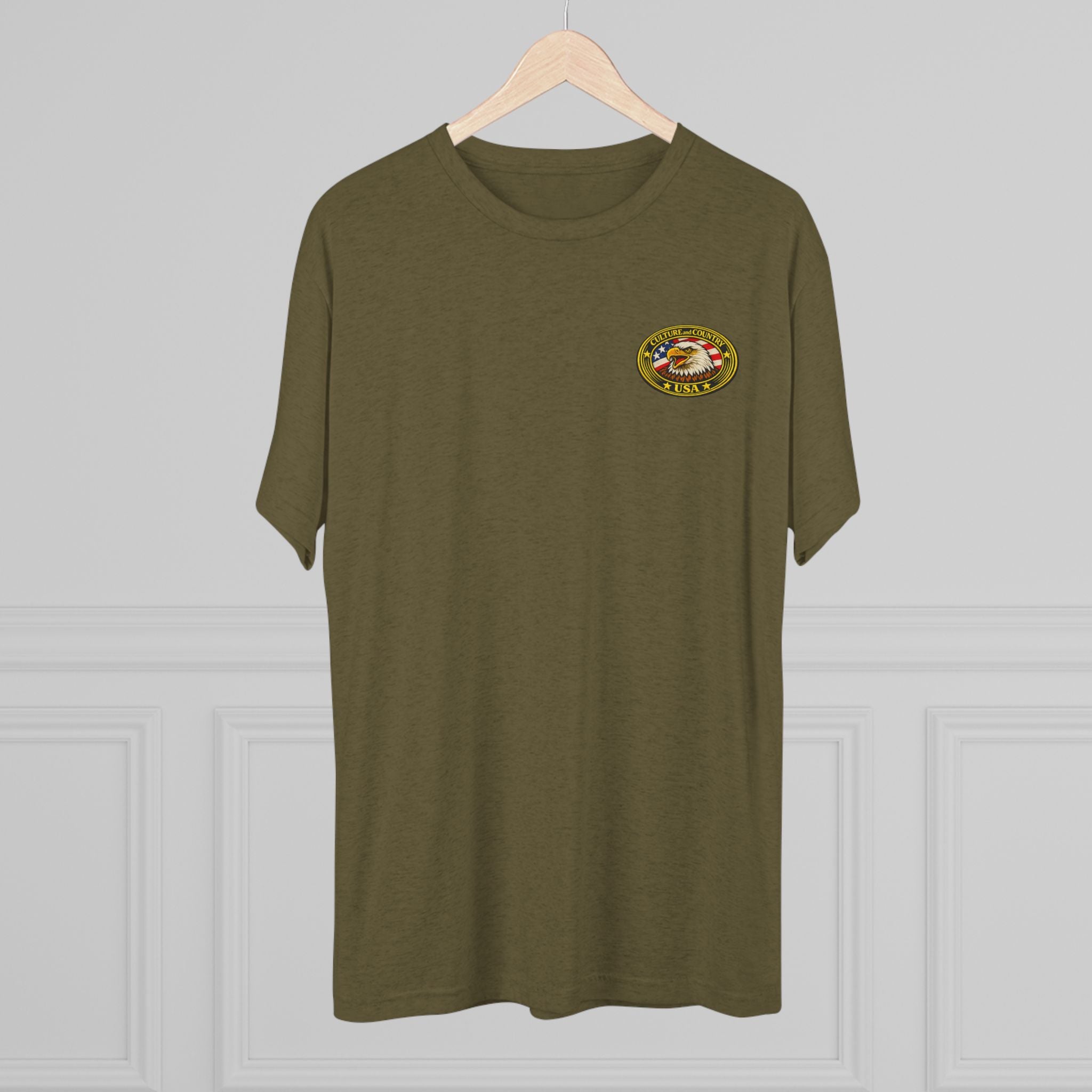CULUSA Eagle T-Shirt - eagle and flag back graphic close-up