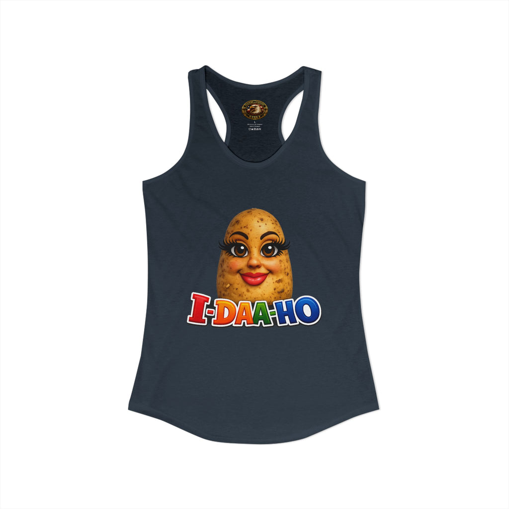 I-DAA-HO Potato Racerback Tank - yellow colorway front view