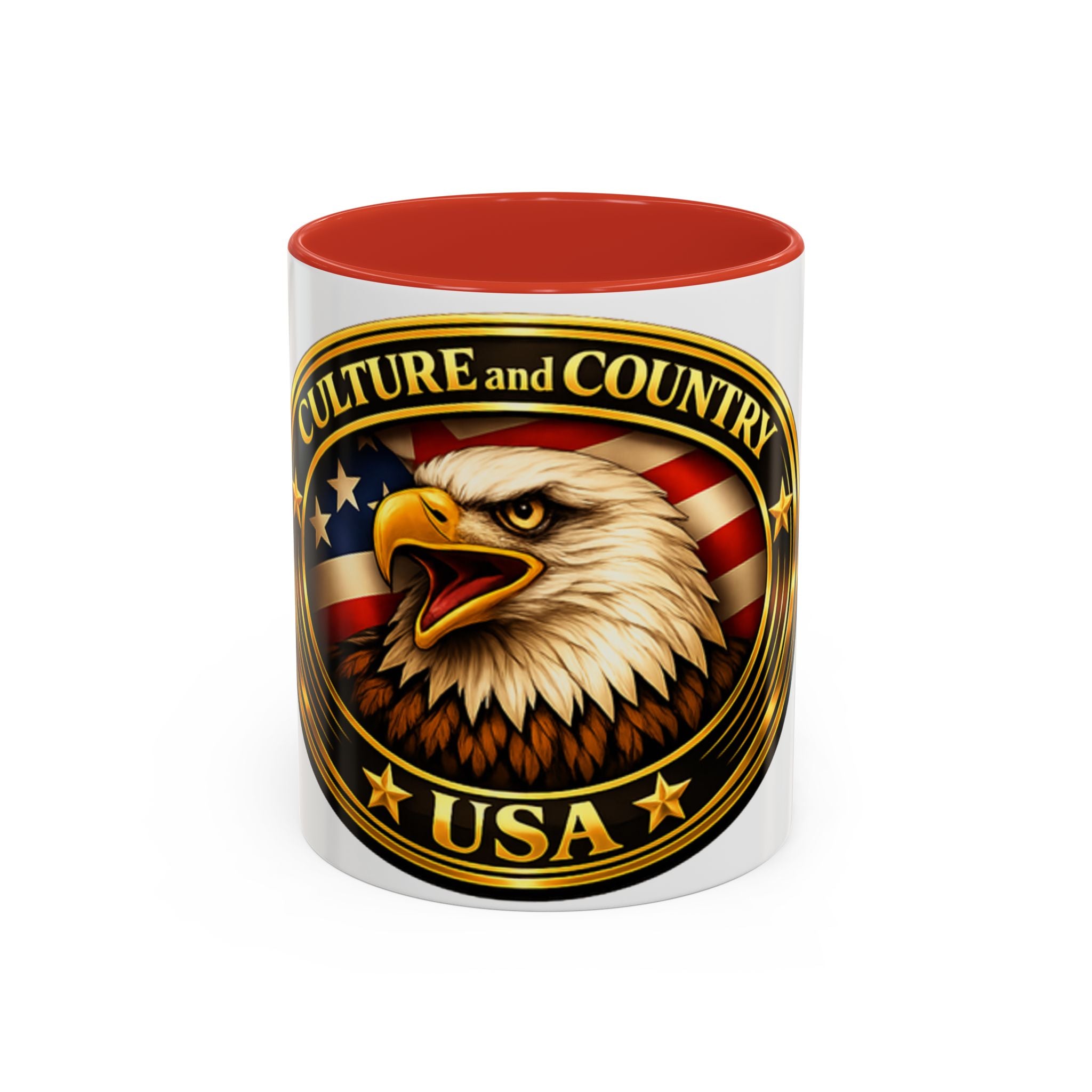 CULUSA Patriotic Eagle Mug - black handle colorway